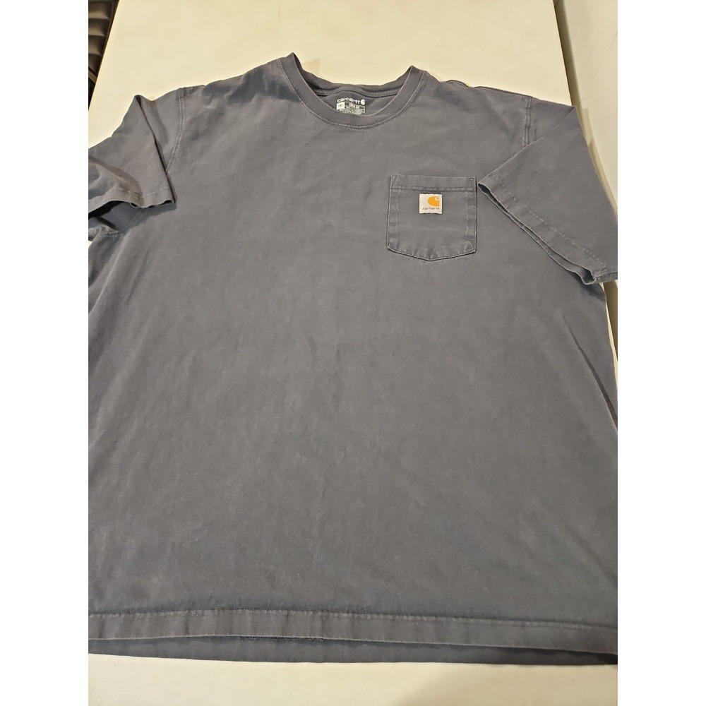 Carhartt T-Shirt Loose Fit Mens 2XL Short Sleeve Gray Crew Neck Pocket (315
